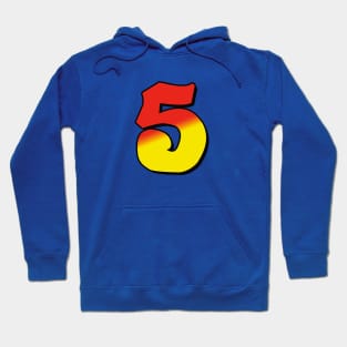 Number 5 red / yellow Hoodie